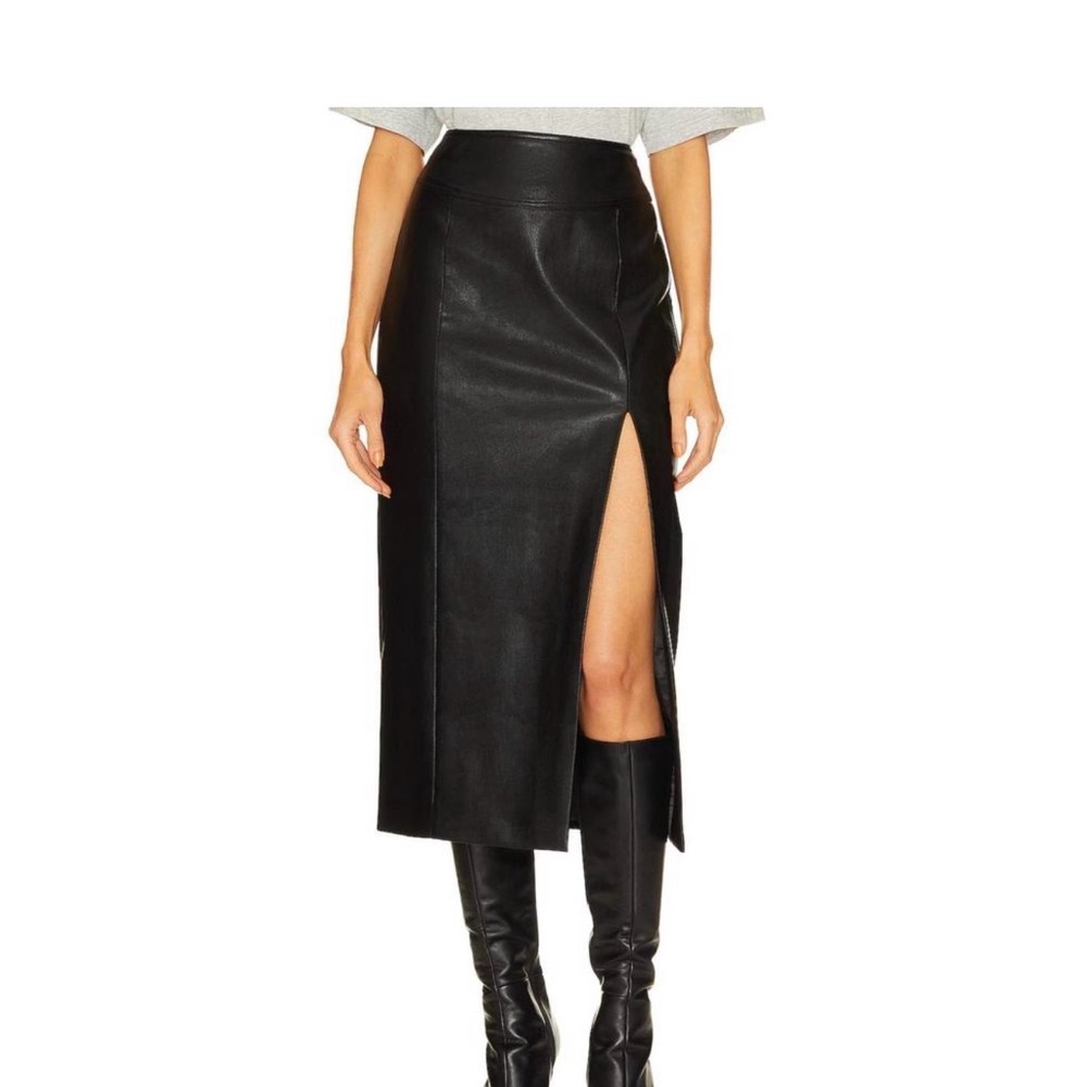 Bardot Black Asymmetrical Women's Skirt faux leather